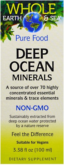 補品，礦物質 - Natural Factors, Whole Earth & Sea Deep Ocean Minerals, 3.38 fl oz (100 ml)