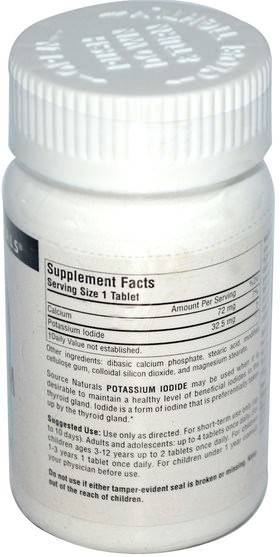 補品，礦物質，碘化鉀 - Source Naturals, Potassium Iodide, 32.5 mg, 120 Tablets