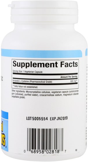補充劑，礦物質，鉀 - Natural Factors, NAC, N-Acetyl-L-Cysteine, 600 mg, 60 Vegetarian Capsules