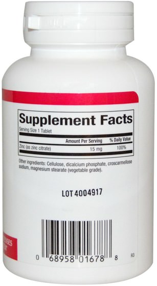 補品，礦物質，鋅 - Natural Factors, Zinc Citrate, 15 mg, 90 Tablets