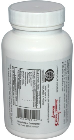 補充劑，蘑菇膠囊 - Aloha Medicinals Immune-Assist, Critical Care Formula, 500 mg, 84 Capsules
