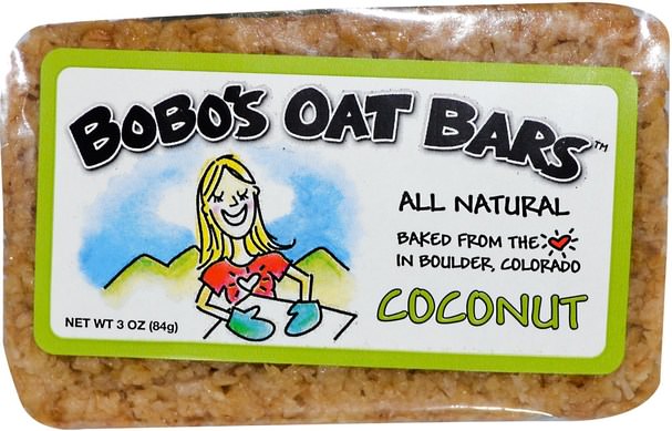 補充劑，營養棒，食品，燕麥燕麥片 - Bobos Oat Bars, Coconut Bar, 3 oz (85 g)