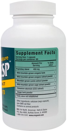 補充劑，牛至油 - North American Herb & Spice Co., OregaResp, Multiple Spice Extract, 90 Veggie Caps