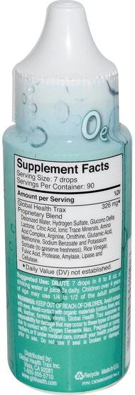補充劑，氧氣補充劑 - Global Health Trax, Oxygen Elements Max, 1 fl oz (30 ml)