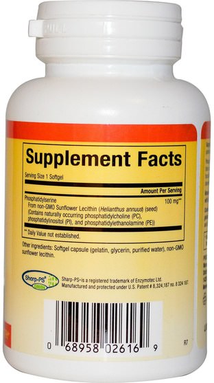 補充劑，磷脂酰絲氨酸，抗衰老 - Natural Factors, PS (Phosphatidylserine), 100 mg, 60 Softgels