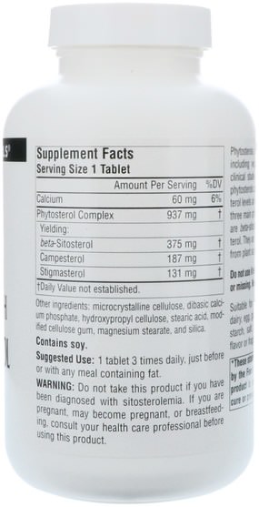 補充劑，植物甾醇，β谷甾醇 - Source Naturals, Mega Strength Beta Sitosterol, 375 mg, 120 Tablets