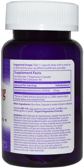 補充劑，孕烯醇酮，dhea - MRM, DHEA, 25 mg, 90 Veggie Caps