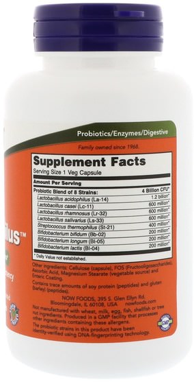 補充劑，益生菌，嗜酸乳桿菌，穩定的益生菌 - Now Foods, Gr8-Dophilus, 120 Veg Capsules