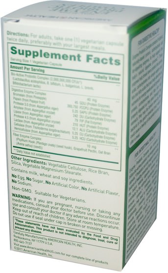 補充劑，益生菌 - American Health, Enzyme Probiotic Complex, 90 Veggie Caps