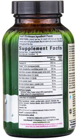 補充劑，益生菌，健康 - Irwin Naturals, Healthy Track Prebiotic, 60 Liquid Soft-Gels