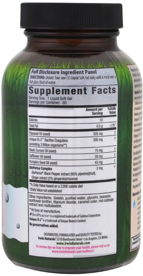 補充劑，益生菌 - Irwin Naturals, Healthy Tract Probiotic-Plus, 60 Liquid Soft-Gels