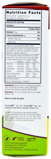補充劑，益生菌 - Natures Answer, Probiotic Lite, Iced Tea, 10 Packets 0.88 oz (25 g)