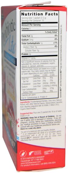 補充劑，益生菌 - Natures Answer, Probiotic Lite, Raspberry Lemonade, 10 Packets 0.88 oz (25 g)