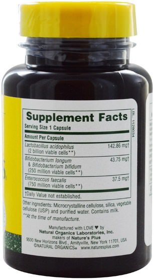 補充劑，益生菌 - Natures Plus, Tri-Dophilus, Probiotic Supplement, 60 Veggie Caps