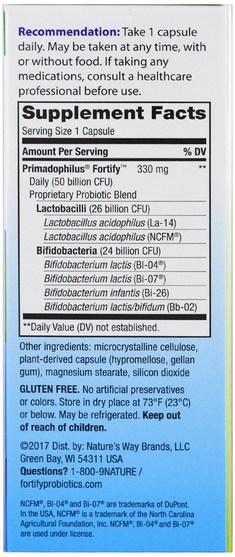 補充劑，益生菌 - Natures Way, Primadophilus, Daily Probiotic, Extra Strength, 30 Veggie Capsules