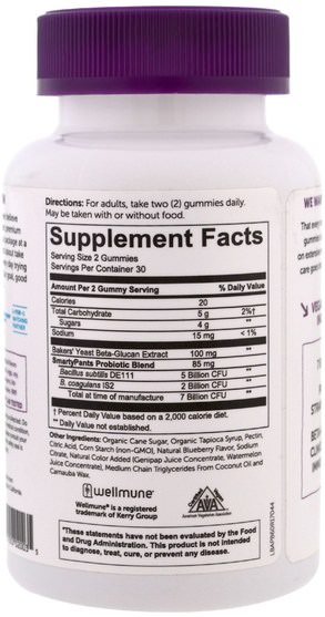補充劑，益生菌 - SmartyPants, Adult Probiotic Complete, Blueberry, 60 Gummies