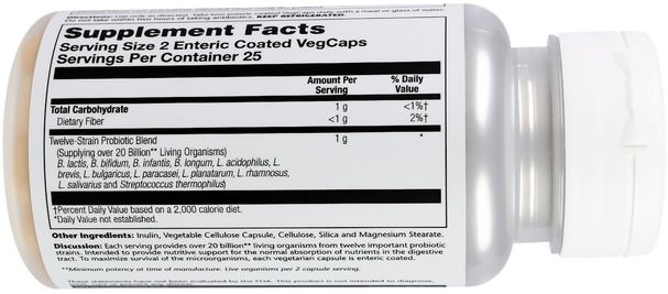 補充劑，益生菌 - Solaray, Multidophilus 12, 20 Billion CFU, 50 Coated Vegcaps
