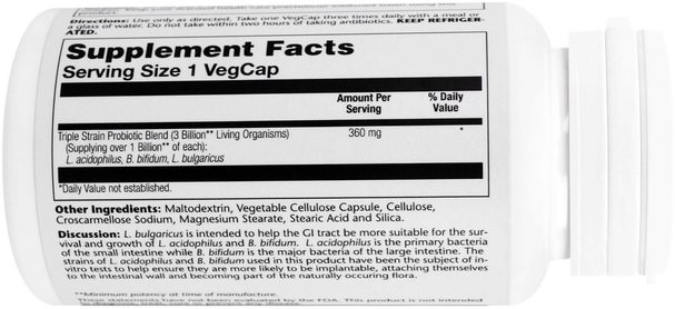 補充劑，益生菌 - Solaray, Multidophilus, Triple Strain Formula, 100 Veggie Caps