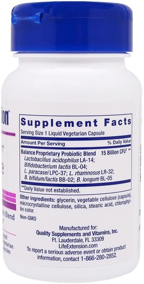 補充劑，益生菌，穩定的益生菌，健康 - Life Extension, FlorAssist, Balance, 30 Liquid Veggie Caps