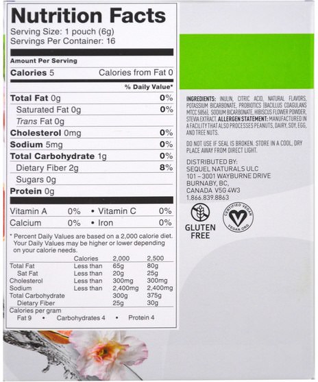 補充劑，益生菌，穩定的益生菌 - Vega, Drinkable Probiotics, Hibiscus Grapefruit, 16 Pouches, 0.2 oz (5.7 g) Each