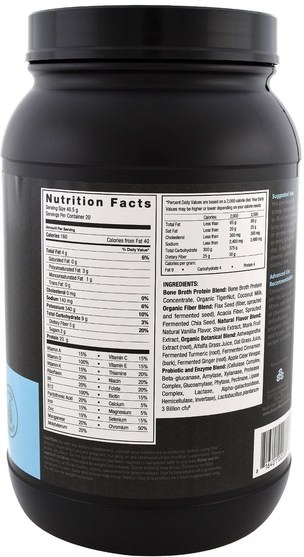 補充劑，蛋白質 - Ancient Nutrition, Bone Broth Protein Meal, Vanilla Creme, 28.2 oz (800 g)