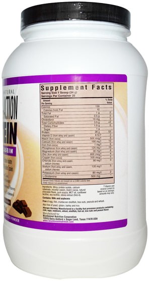 補充劑，蛋白質 - Bluebonnet Nutrition, Dual-Action Protein, Whey + Casein, Natural Chocolate Flavor, 2.1 lbs (952 g)