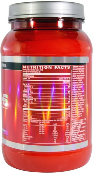 補充劑，蛋白質 - BSN, Syntha-6, Lean Muscle Protein Powder Drink Mix, Strawberry Milkshake, 2.91 lbs (1.32 kg)
