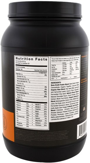 補充劑，蛋白質飲料 - Ancient Nutrition, Bone Broth Protein Meal, Chocolate Creme, 28.6 oz (811 g)