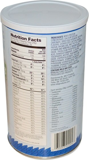 補充劑，蛋白質，蛋清蛋白 - MLO Natural, Milk & Egg Protein Powder, 16 oz (454 g)