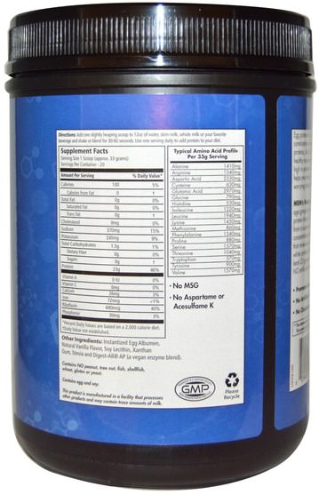 補充劑，蛋白質，蛋清蛋白 - MRM, Natural Egg White Protein, French Vanilla, 24 oz (680 g)