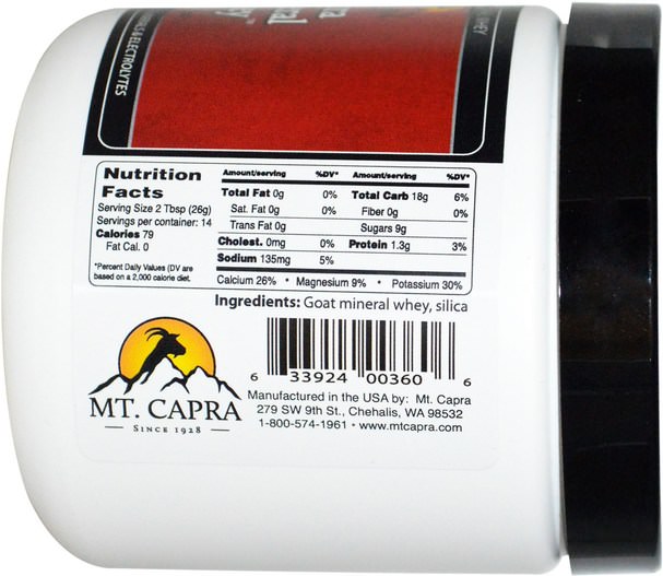 補充劑，蛋白質，山羊奶蛋白，超級食品，山羊乳清礦物質 - Mt. Capra, Capra Mineral Whey, 12.7 oz (360 g)