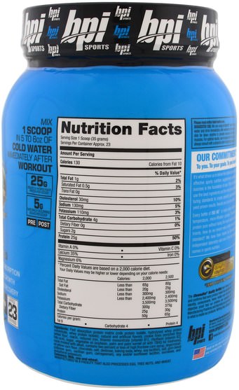 補品，蛋白質，肌肉 - BPI Sports, ISO HD, 100% Whey Protein Isolate & Hydrolysate, Cookies and Cream, 1.8 lbs (805 g)