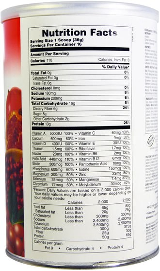 補充劑，蛋白質 - Natures Plus, Fruitein, High Protein Energy Shake, Exotic Red Fruit, 1.3 lbs. (576 g)