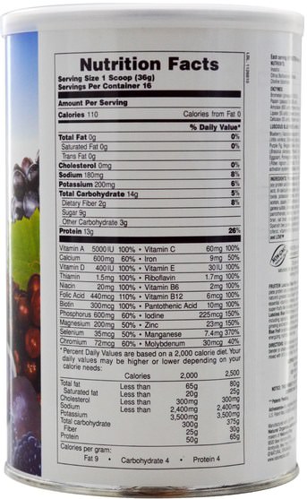補充劑，蛋白質 - Natures Plus, Fruitein, High Protein Energy Shake, Luscious Blue Fruit, 1.3 lbs (576 g)