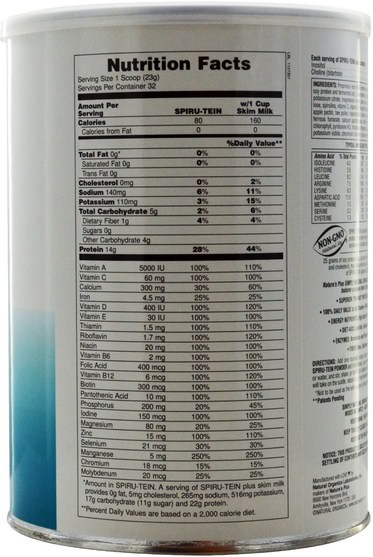 補充劑，蛋白質 - Natures Plus, Spiru-Tein, High Protein Energy Meal, Simply Natural Original Vanilla, Unsweetened, 1.63 lbs (740 g)
