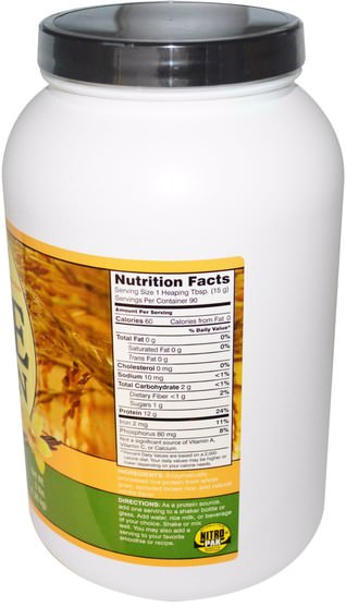 補充劑，蛋白質，大米蛋白粉 - NutriBiotic, Raw Rice Protein, Vanilla, 3 lb (1.36 kg)