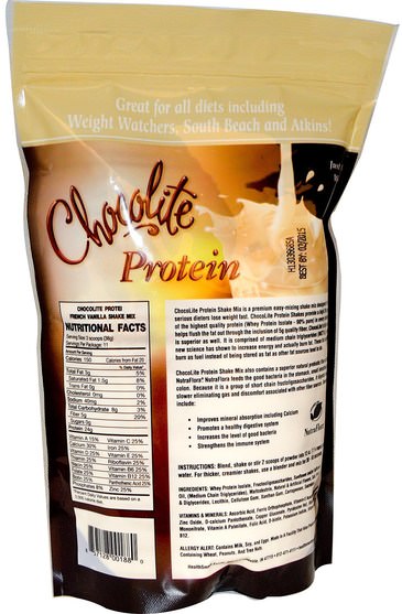 補充劑，蛋白質奶昔 - HealthSmart Foods, Chocolite Protein, French Vanilla, 14.7 oz (418 g)