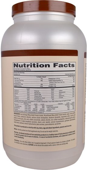 補充劑，蛋白質，運動蛋白質 - Natures Best, IsoPure, Whey Protein Isolate, Natural Chocolate Flavor, 3 lb (1361 g)