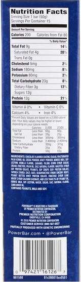 補充劑，蛋白質，運動蛋白質，運動 - PowerBar, Protein Snack Bar, Peanut Butter Caramel, 15 Bars, 1.76 oz (50 g) Each