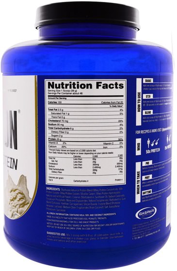 補充劑，蛋白質，運動蛋白質，乳清蛋白 - Gaspari Nutrition, MyoFusion, Advanced Protein, Vanilla Ice Cream, 4 lbs (1814 g)