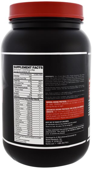 補充劑，蛋白質，運動，肌肉 - Nutrex Research Labs, Muscle Infusion, Advanced Protein Blend, Vanilla, 2 lbs (907 g)