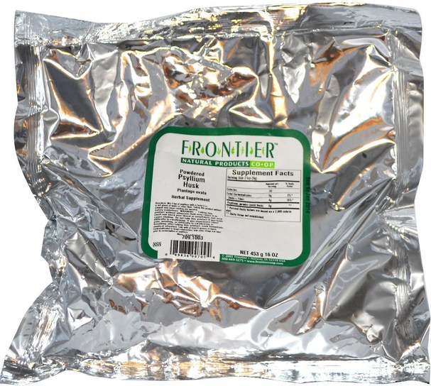 補充劑，洋車前子殼，洋車前子殼粉末 - Frontier Natural Products, Powdered Psyllium Husk, 16 oz (453 g)