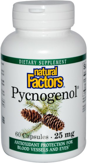 補充劑，碧蘿芷 - Natural Factors, Pycnogenol, 25 mg, 60 Capsules