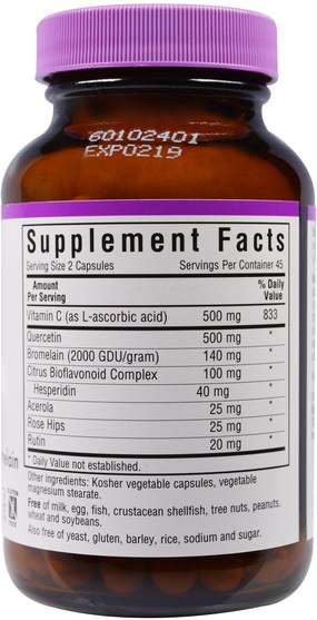 補充劑，槲皮素 - Bluebonnet Nutrition, Super Quercetin, 90 Veggie Caps
