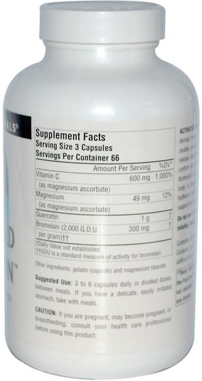 補充劑，槲皮素 - Source Naturals, Activated Quercetin, 200 Capsules