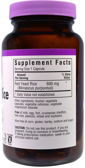 補品，紅曲米 - Bluebonnet Nutrition, Red Yeast Rice, 600 mg, 120 Veggie Caps