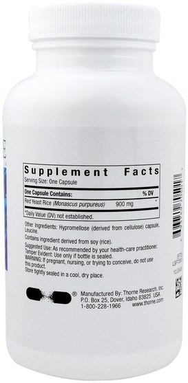 補充劑，紅曲米，膽固醇支持，膽固醇 - Thorne Research, Choleast-900, 120 Vegetarian Capsules