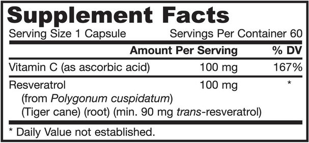 補充劑，白藜蘆醇 - Jarrow Formulas, Resveratrol, 100 mg, 60 Veggie Caps