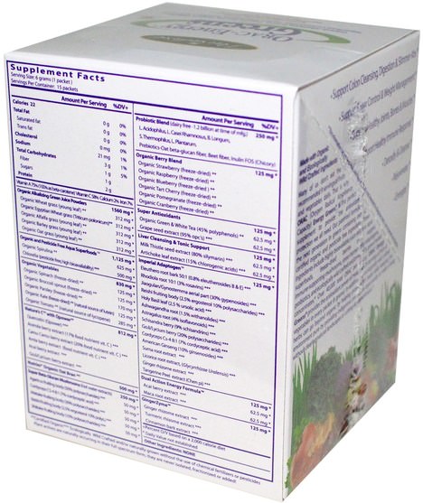 補品，單份包，超級食品 - Paradise Herbs, ORAC-Energy Greens, 15 Packets, 6 g Each