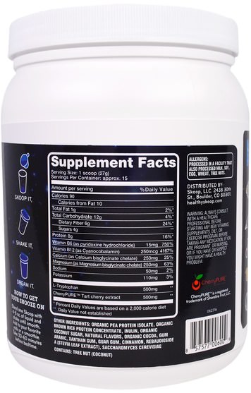 補品，睡眠，健康 - Healthy Skoop, Plant-Based, Sleep Protein, Tirami-Snooze, 14.3 oz (405 g)